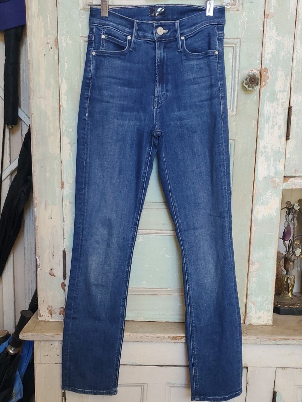 MOTHER Mid Rise Dazzler Ankle Jeans - Dark Blue